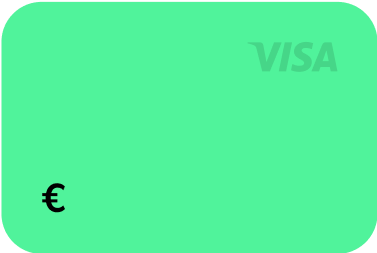 Grüne Visa-Kreditkarte mit Euro-Zeichen in der linken unteren Ecke