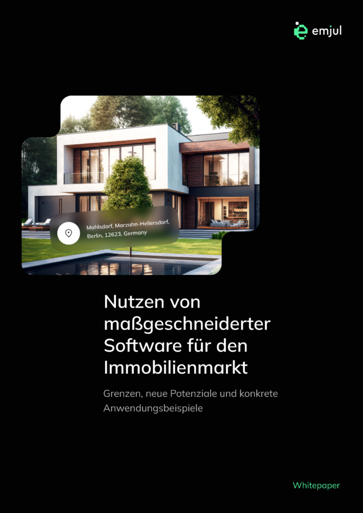 Modernes Wohnhaus mit Pool in Mahlsdorf, Berlin, und Titel zum Nutzen maßgeschneiderter Software im Immobilienmarkt